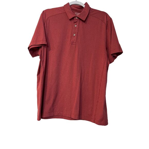 Untuckit Short Sleeve Poly Blend Polo Shirt Men’s L Light Red - Picture 1 of 5